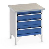 Etabli en linoléum Cubio - 3 tiroirs - L750mm - Bott