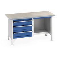 Etabli en linoléum Cubio - 3 tiroirs - L1500mm - Bott