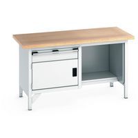 Etabli en hêtre Cubio - 1 porte - 1 tiroir - L1500mm - Bott