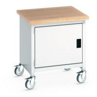 Etabli roulant monobloc Cubio - plateau hêtre 1 porte - Bott