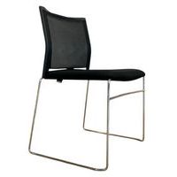 Siège d'accueil et de réunion empilable reconditionné - Noir