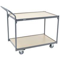 Chariot 2 plateaux bois - Capacité 250 kg - Manutan Expert
