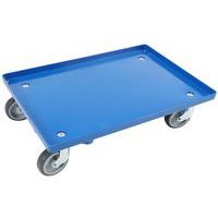 Plateau roulant plein - Bleu - 600x400mm - Force 250 kg - Kruizinga