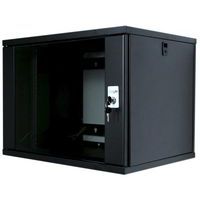 Coffret 2 montants porte avant vitrée noir - 19 - 12U - BlueLan