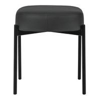 Tabouret oblong Gaia pied noir simili cuir Paperflow