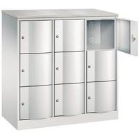 Vestiaire 9 et 15 cases porte antivandalisme - 3 colonnes largeur 380 mm - Sur socle - CP