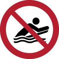 Panneau pictogramme Interdiction de faire du bodysurf