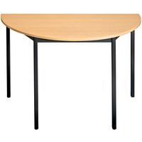Utilisez cette belle et solide table en forme de demi-lune pour créer l’aménagement dont vous avez besoin...