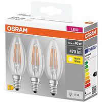 Led Clair Flamme E14 4W Chaud X3 - Osram