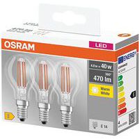 Led Clair Spherique E14 4W Chaud X3 - Osram