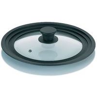 Couvercle En Verre Ø26cm Avec Trou Vapeur - Universel Pour Casseroles/Poêles - Manche Bakélite - Lave-vaisselle