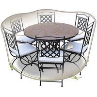 Housse Table Ronde Chaises 6 Pers. - Jardiline