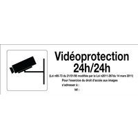 Panneau de signalisation réglementaire - Vidéoprotection 24h/24h - Rigide