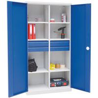 Armoire d'atelier haute Magic - Avec cloison intermédiaire - Manutan