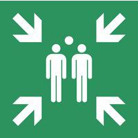 Panneau d'évacuation-secours - Point de rassemblement - Rigide