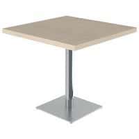 Table Menorca 80 x 80 cm T6 plat ép. 40 mm stra ABS - piètement chromé