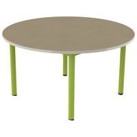 Table Carélie mobile ronde Ø120 cm 4 pieds - stratifié polyuréthane
