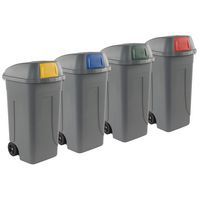 Conteneur de Tri sélectif avec couvercle - Poignée ergonomique -100 L
