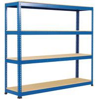 Rayonnage lourd Rapid 1 - 2440x2440x915 4 tablettes bleu - Manutan Expert