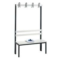 Banc pvc à patères CP - 4 à 8 patères - Simple face - Avec dossier