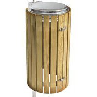 Support pour sac-poubelle sur poteau finition bois - 110 L