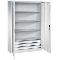 Armoire porte battantes à tiroirs grande largeur