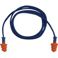 Bouchons d'oreilles réutilisables bleus oranges avec cordon CONICFIR050