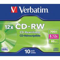 CD-RW réenregistrable 12X -  lot de 10 Verbatim