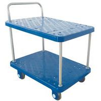 Chariot plastique 2 plateaux - Force 300 kg - Manutan