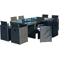 Ensemble repas jardin encastrable PVC-8-N+ 8 places - DCB Garden