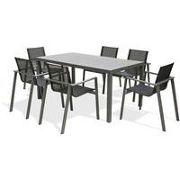 Table jardin Miami 160x90cm + 6 fauteuils - DCB Garden
