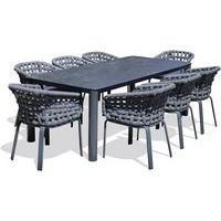 Table jardin Camargue 220x100cm + 8 fauteuils - Paris Garden
