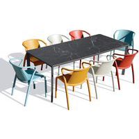 Table jardin Meet 200x90cm marbre + 8 fauteuils Fado - Ezpeleta
