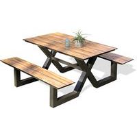 Table jardin avec bancs Vancouver 150x164cm - Paris Garden