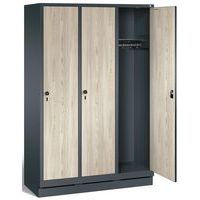 Vestiaire porte bois Évolo - 2 à 4 colonnes - Largeur 400 mm - Sur socle - CP