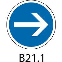 Panneau de signalisation d'obligation - B21.1 - Direction obligatoire à droite