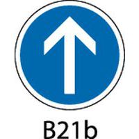 Panneau de signalisation d'obligation - B21b - Direction obligatoire à la prochaine intersection : tout droit