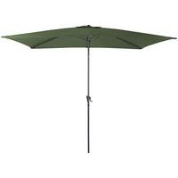 Parasol droit 3 x 2 m mât gris toile kaki