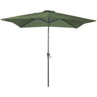 Parasol droit 2,5 x 2,5 m mât gris toile kaki
