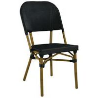 Lot de 2 chaises Paris 1 textilène noir/bamboo look
