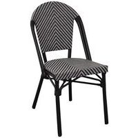 Lot de 2 chaises Paris 3 textilène silver noir - structure noir