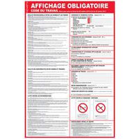 Panneau de signalisation réglementaire - Affichage obligatoire code du travail