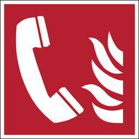 Panneau sécurité incendie carré - Téléphone alarme - Rigide