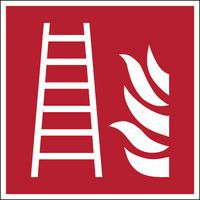 Panneau sécurité incendie carré - Échelle d'incendie - Rigide