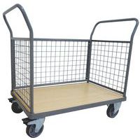 Chariot 3 parois grillagées - Capacité 500 kg - Manutan