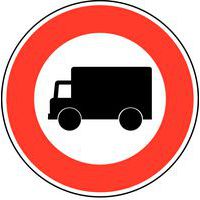 Panneau de signalisation - B8 - Accès interdit aux véhicules affectés au transport de marchandises