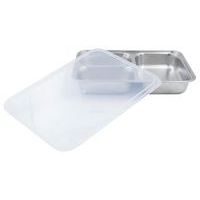 Lot de 6 plateaux inox 3 compartiments couv. polypropylène Plastorex