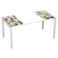 Bureau droit Easy Office Largeur 160 cm, Type de piétement: En I, Largeur hors tout: 160 cm