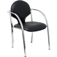 Chaise de réunion Hellin en similicuir chromé - Piqueras y crespo