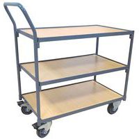 Chariot 3 plateaux - Barre verticale - Capacité 250 kg - Manutan